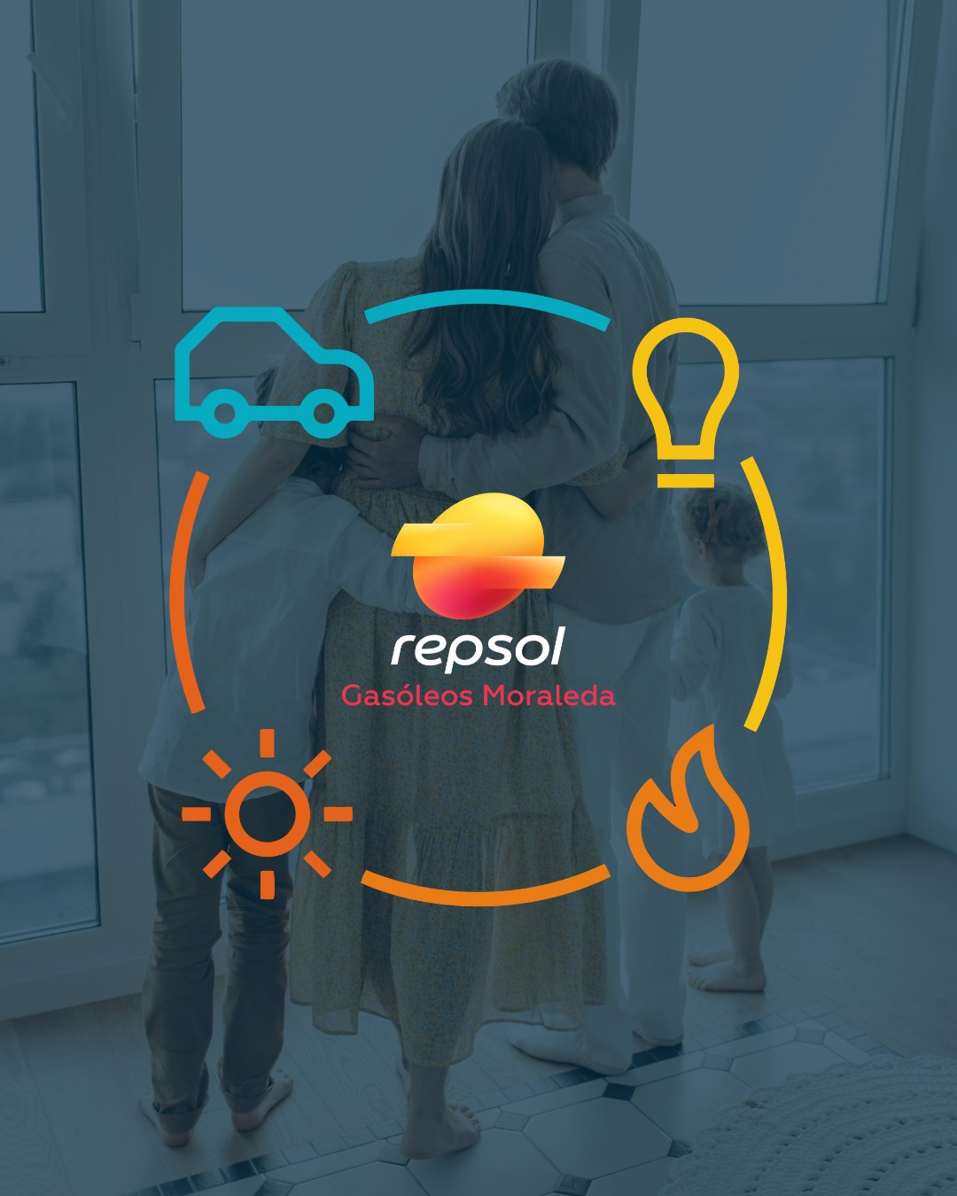 FAMILIA EN HOGAR CON CALEFACCION REPSOL